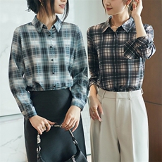 2025年夏季修身型七分袖百搭POLO领有内涵得缎面有丝衬衫，女装衬衫，帝知娇羊绒