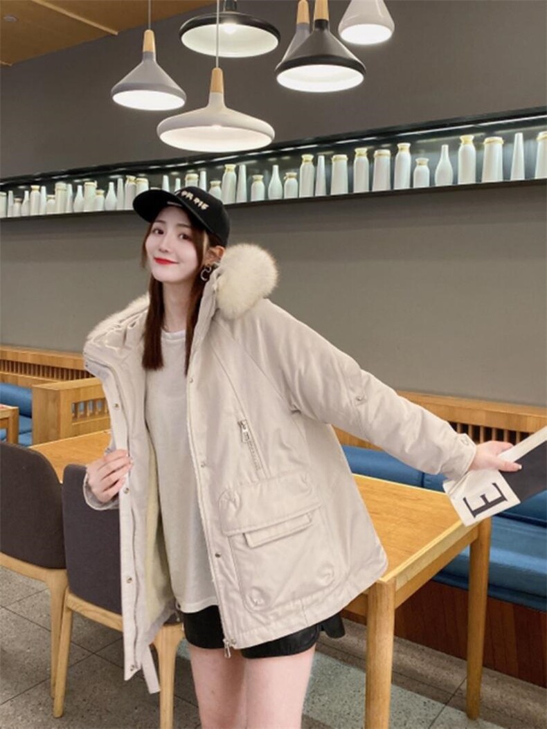 冬季新款三色大毛领派克服，其它，韩衫衣社