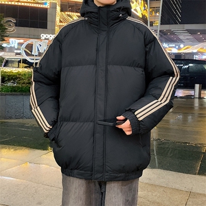 港风潮牌新款织带连帽可拆卸棉服潮流保暖棉衣M088-P85控129图片