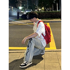 【网图现货】美式高街黄泥色牛仔裤直筒火焰残影裤子CCNZ05-特P58，男装牛仔裤，星座1007（原301D）