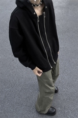 B221美式ins高街双拉链宽松开衫卫衣连帽外套SY2319-P95控128，男装卫衣，电商B221