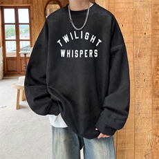 早秋~2025秋冬新款男士麂皮绒圆领卫衣字母印花长袖WYJP111特P35，男装卫衣，电商B220
