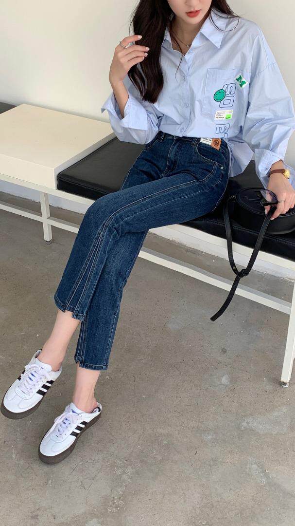 弹力牛仔烟管裤裤型没话说，其它，简 影