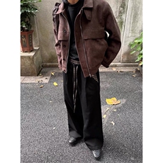 现货自制致雅格纹拼接抽绳休闲通勤直筒阔腿宽松卫裤长裤，男装休闲裤，星座910A