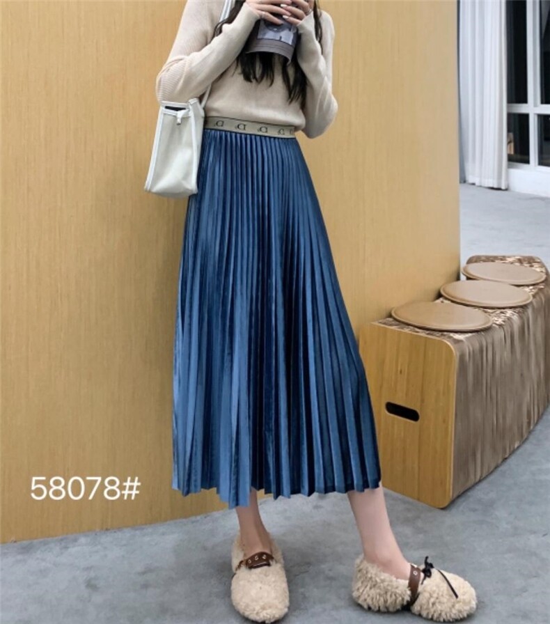 丝绒百褶裙，其它，千百莲