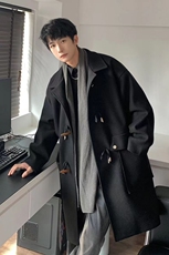 中长款毛呢大衣男秋冬装韩版潮流痞帅风衣外套812-1-2206-P128，男装风衣，星座812