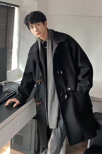 中长款毛呢大衣男秋冬装韩版潮流痞帅风衣外套 812-1-2206-P128图片