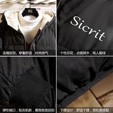MY16098-P100加厚加绒连帽衣男大码服男面包服男砖墙挂拍，男装棉衣，电商A040A