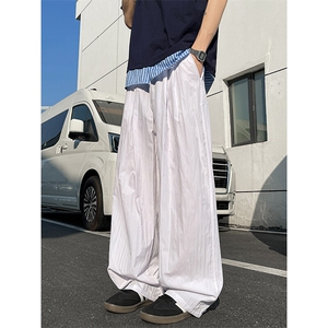 8XL-M多巴胺冰丝垂感慵懒山本裤男夏拖地裤子阔腿休闲裤KZ051P30图片