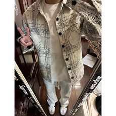 小香风格子外套男秋季复古街头小个子宽松百搭情侣上衣JK720，女装短外套，星座1116A（原606A-3）