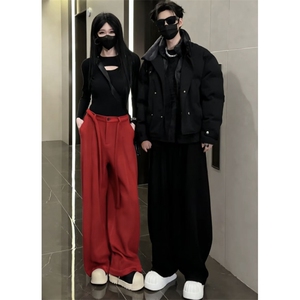 网图  加绒裤子龙叨叨厚款腰绳宽松垂感阔腿休闲长裤KK909-P78图片