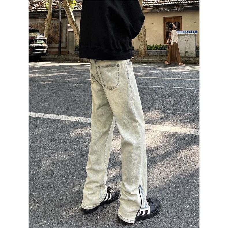 【现货5000】XZ612-K980-P55美式复古经典黄泥色拉链牛仔裤,男装牛仔裤,星座612
