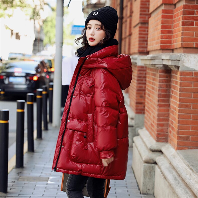 【现货】中长款羽绒服90白鸭绒年冬季韩版小个子加厚连帽外套,女装羽绒服,鑫源服饰