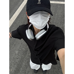 薄款冰丝短袖衬衫男简约纯色垂感休闲痞帅衬衣 CS288-P20图片