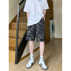 夏季复古迷彩工装宽松阔腿直筒五分休闲短裤男K5916-特P35控59，男装牛仔裤，星座205