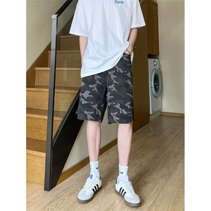 夏季复古迷彩工装宽松阔腿直筒五分休闲短裤男 K5916-特P35 控59图片