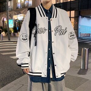 ！2023春季男士棒球服夹克百搭潮牌宽松外套上衣JK505P60图片