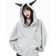 开衫卫衣男女春秋款2025新款连帽宽松休闲上衣卫衣外套WDX204，女装短外套，星座1116A（原606A-3）
