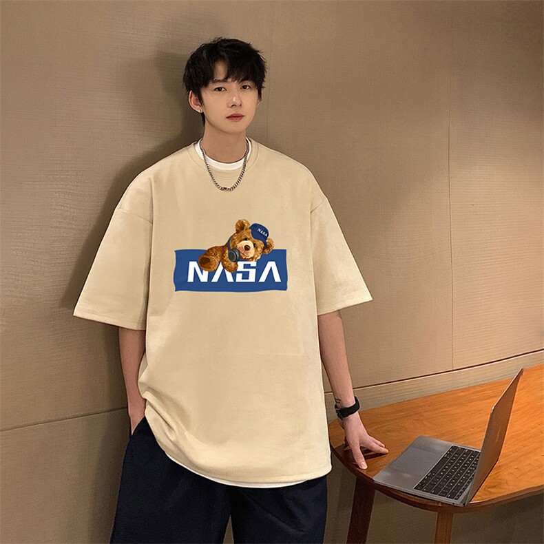 NASA麂皮绒短袖t恤男大码半袖男JD82247-P25,男装T恤,电商A040