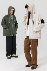 春季现货中性风大码户外夹克男连帽冲锋衣外套DSA157B-J152-P60，男装夹克，电商A157B