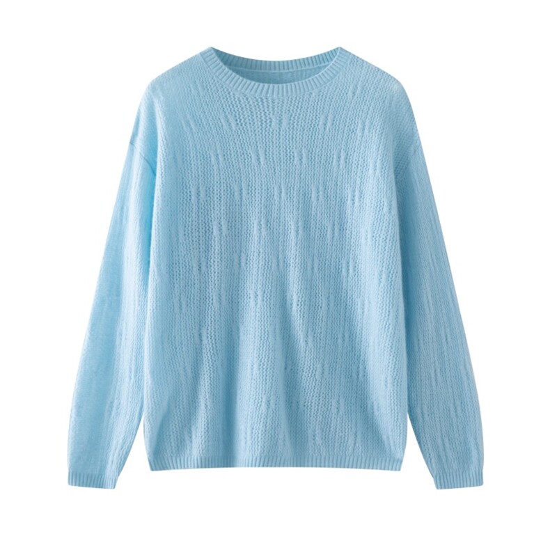 2025秋冬百搭时尚简约镂空小扭花针织衫，女装针织衫/毛衣，木淼羊绒