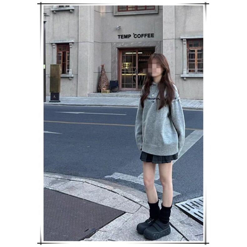 毛衣女冬季字母刺绣加厚连帽针织衫外套情侣宽松套头上衣M244,男装针织衫/毛衣,星座1116A（原606A-3）