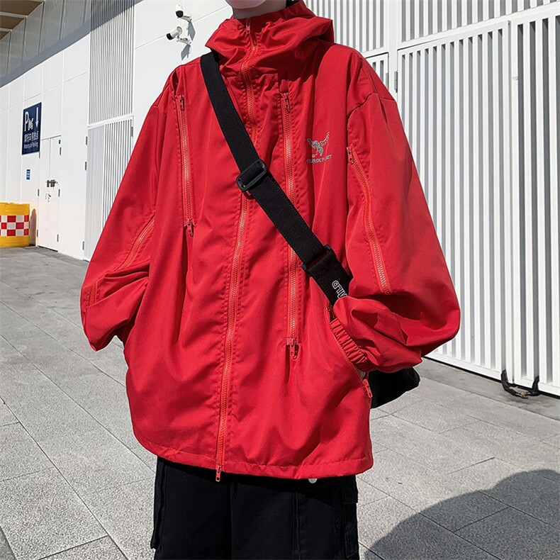 防水牛津布冲锋衣夹克男刺绣2025秋冬季新款ins宽松外套W4679-P53,男装夹克,星座412