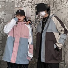 机能风拼接工装外套男士秋季ins潮牌潮流宽松连帽夹克W1216-P65，男装夹克，星座512-4