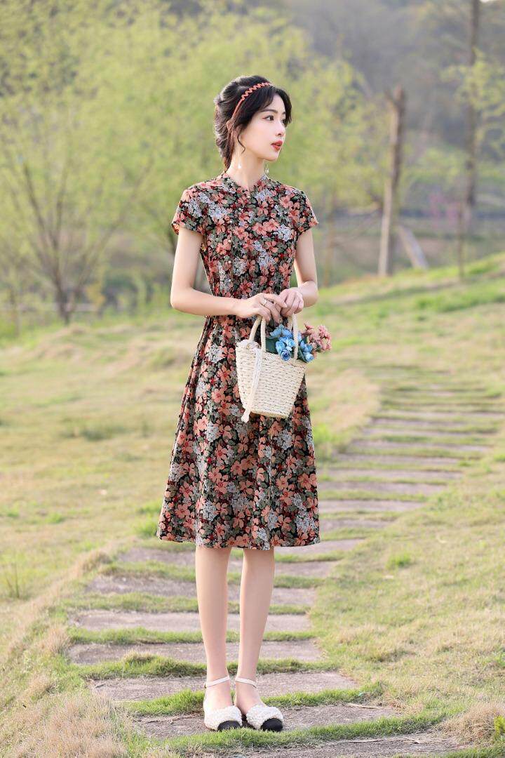 现货新款，改良版旗袍裙，女装汉服/婚纱/旗袍/礼服，金典明美