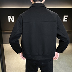 男士夹克外套秋冬新款潮流翻领毛呢料短款夹克外套NZ03-P165，男装夹克，电商D327