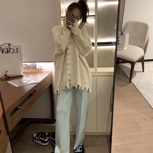 现货  春季新款 撕边大开衫图片