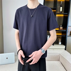 男士短袖T恤夏季潮流ins纯色半袖打底衫宽松白色纯棉上衣服T03，男装T恤，星座1116A-2（原606A-1）