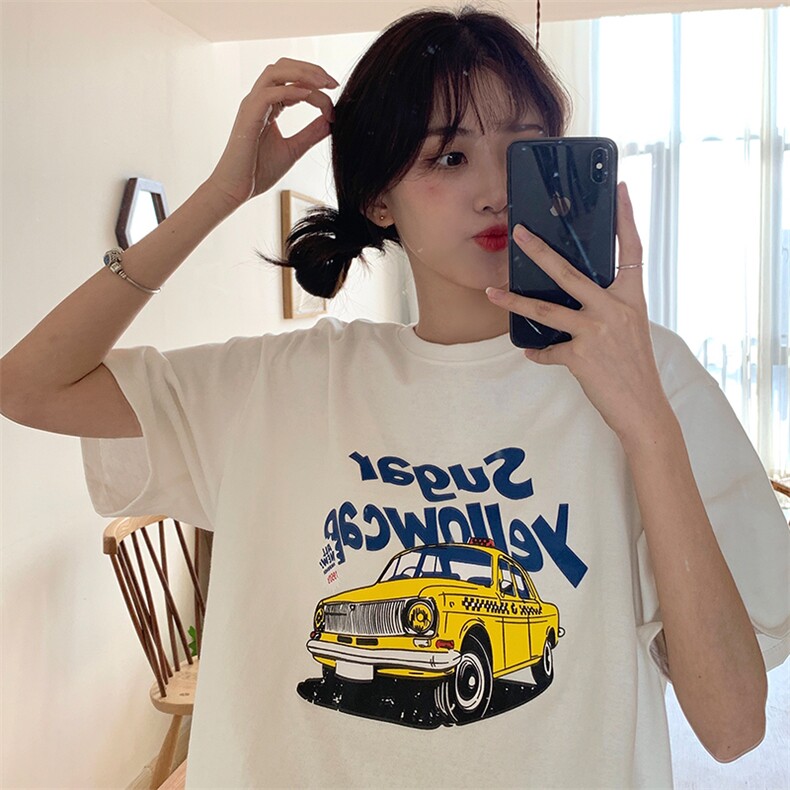 T0772-P25复古港风短袖T恤夏季宽松情侣装小众上衣，女装T恤，星座617A-2