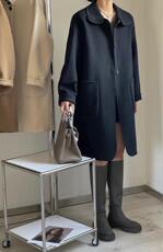 2022新款简约立领韩版休闲羊毛双面呢大衣，其它，L·H·X