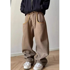 复古牛仔长裤子男生青少年春秋季阔腿直筒休闲高中宽松KA83，男装休闲裤，星座1116A（原606A-3）