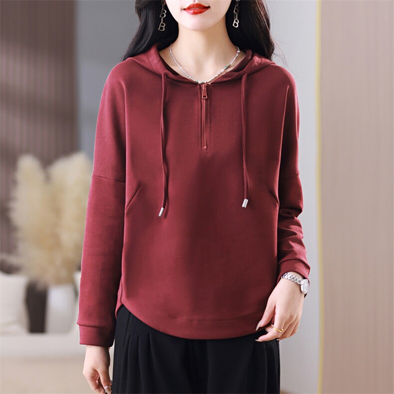 连帽套头卫衣女春秋2024新款中年妈妈装外套女士宽松长袖上衣小衫,女装卫衣/绒衫,璐依舞