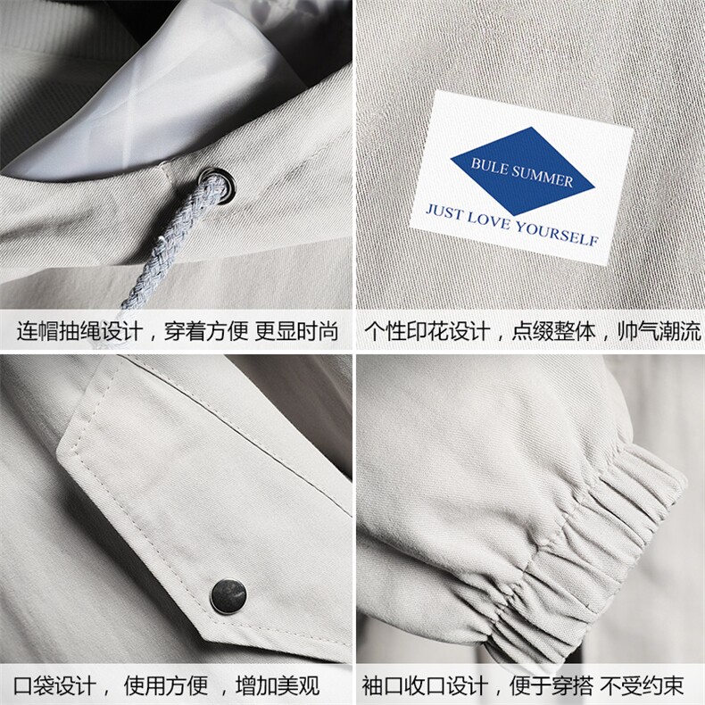 JK41061-P85纯棉连帽夹克男士大码工装夹克男外套男网格挂拍,男装夹克,电商A040A