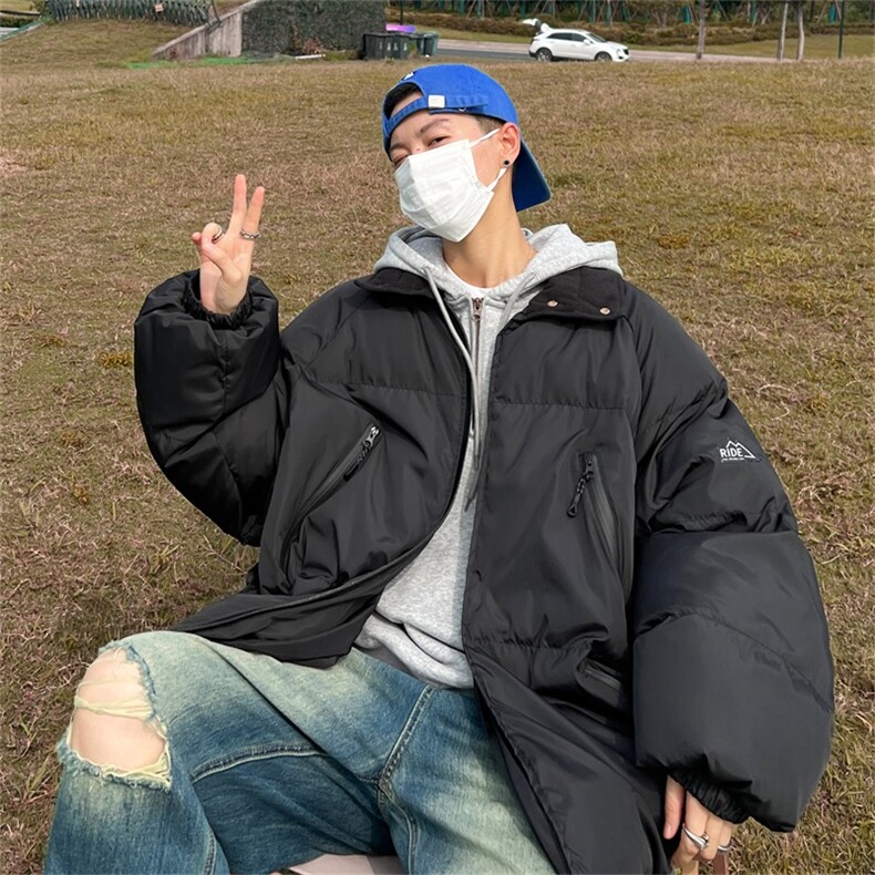 电商DSA028-MY2302P105冬季新款拉链设计棉衣外套面包服男,男装棉衣,电商A028