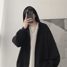 现货！WY827-尺码S-4XL-特P43-420g重磅纯色连帽卫衣宽松拉链外套，女装短外套，星座1811B