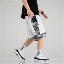 男春季潮流时尚休闲短裤假两件排扣短裤DK19P30，男装休闲裤，星座1116-2
