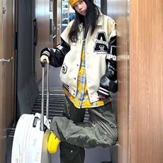 W501-P59春秋棒球刺绣少女高中学生上衣夹克情侣复古初中服，男装T恤，电商B323A