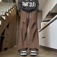 加绒加厚冬款男女休闲裤灯芯绒褶皱直筒保暖长裤h518P45，男装棉衣，星座1013-1