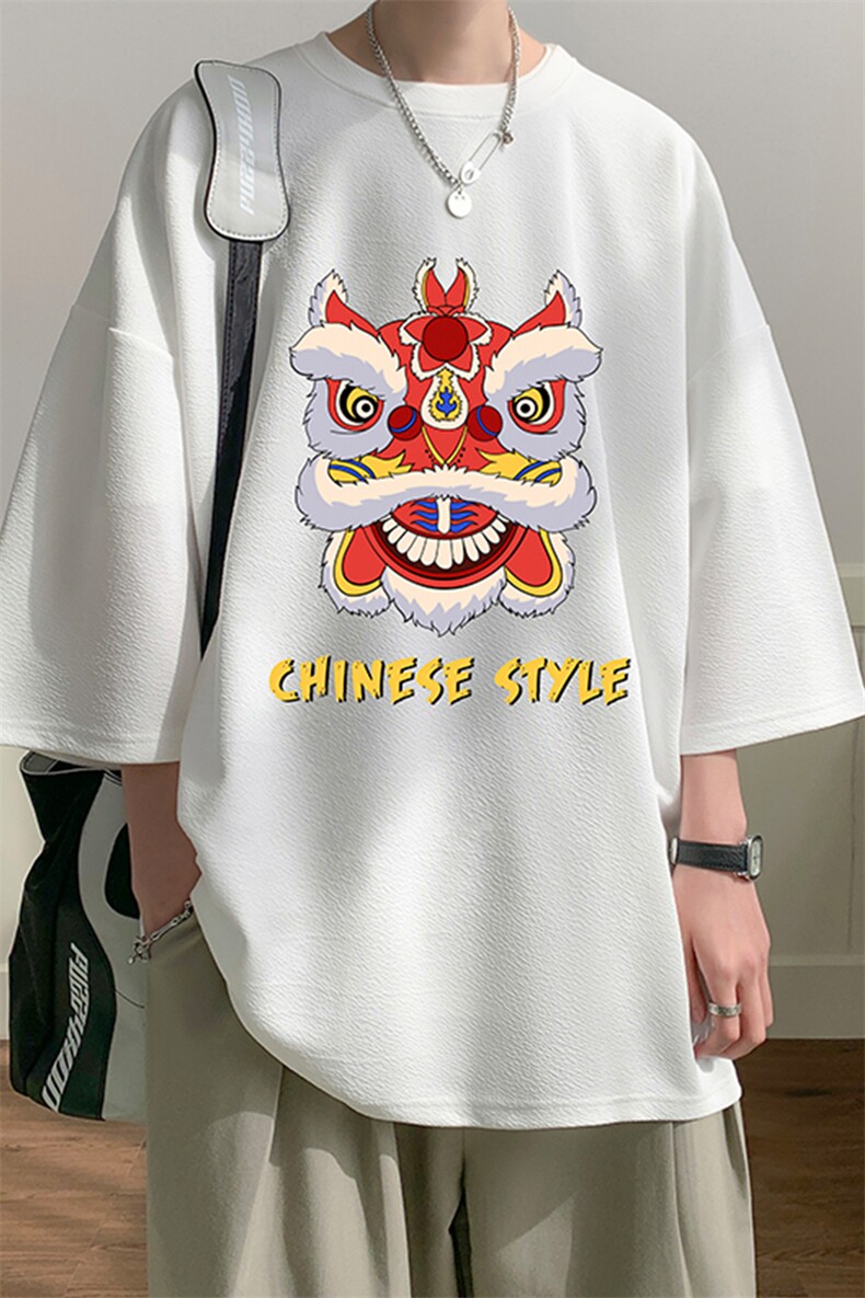 春夏季七分袖t恤男大码五分袖男短袖中袖Q11185-P30,男装T恤,电商A040