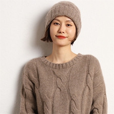 女生毛线帽显瘦显脸小保暖帽子冬季大头围羊绒针织帽，帽子，五色羊羊绒