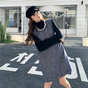 小香风钉钻背心裙+黑色针织打底衫套装W637  P195-K288图片