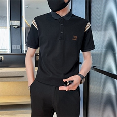 2025夏季短袖T恤翻领织带设计Polo衫高级感时尚上衣T0277-P48控78，男装T恤，电商D342