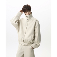 复古亚麻立领哈灵顿宽松短款夹克外套-JK82588-特P100，男装夹克，电商B289