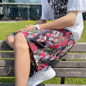 夏季沙滩裤男宽松五分韩版速干花短裤潮流 DK106图片