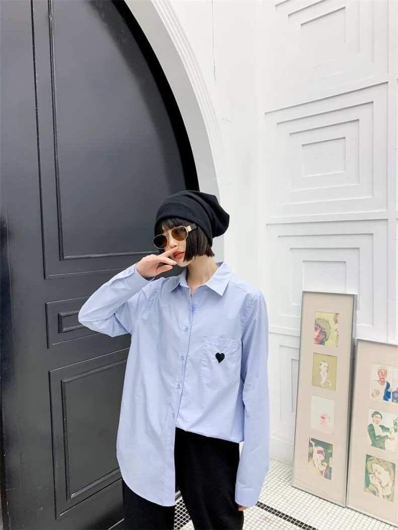 2021春季韩版爱心衬衣，女装，曼希野