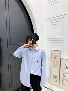 2021春季韩版爱心衬衣图片